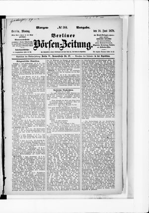 Berliner Börsen-Zeitung vom 10.06.1878