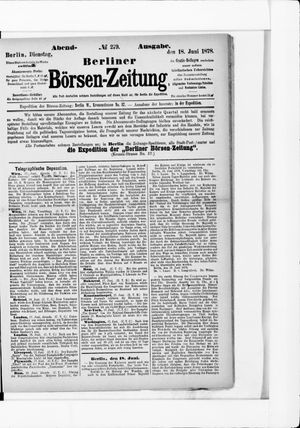 Berliner Börsen-Zeitung vom 18.06.1878