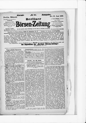 Berliner Börsen-Zeitung vom 19.06.1878