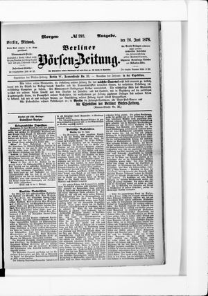 Berliner Börsen-Zeitung vom 26.06.1878