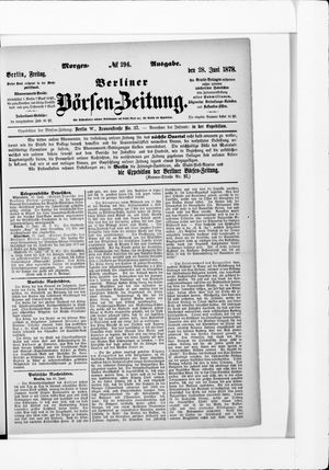 Berliner Börsen-Zeitung vom 28.06.1878