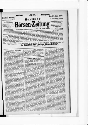 Berliner Börsen-Zeitung vom 28.06.1878