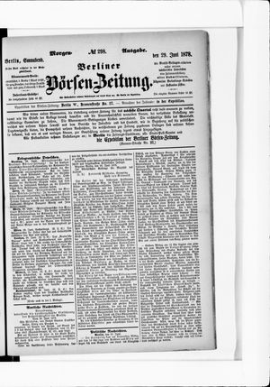 Berliner Börsen-Zeitung vom 29.06.1878