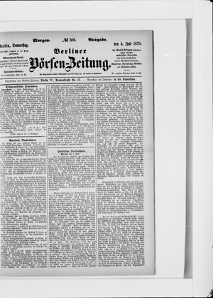 Berliner Börsen-Zeitung vom 04.07.1878