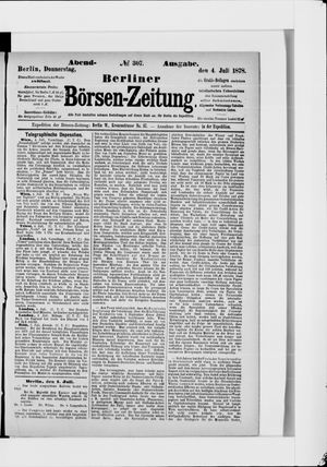 Berliner Börsen-Zeitung vom 04.07.1878