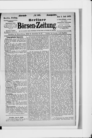 Berliner Börsen-Zeitung vom 05.07.1878