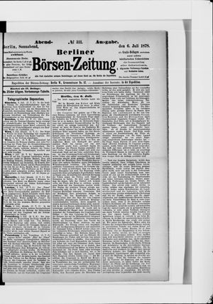 Berliner Börsen-Zeitung vom 06.07.1878