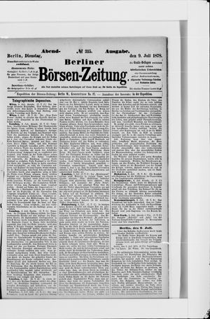 Berliner Börsen-Zeitung vom 09.07.1878