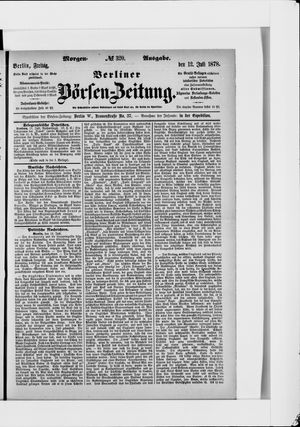 Berliner Börsen-Zeitung vom 12.07.1878