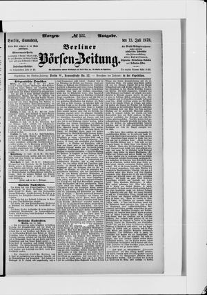 Berliner Börsen-Zeitung vom 13.07.1878