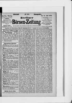Berliner Börsen-Zeitung vom 15.07.1878