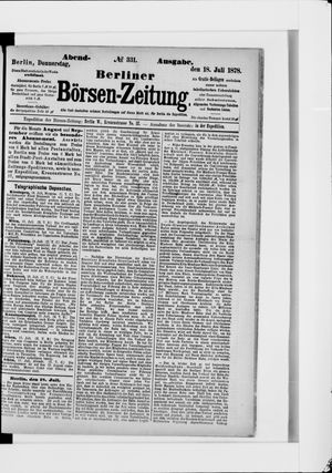 Berliner Börsen-Zeitung on Jul 18, 1878