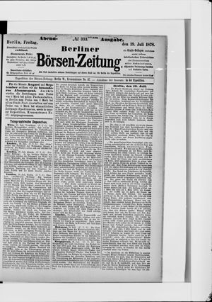 Berliner Börsen-Zeitung vom 19.07.1878