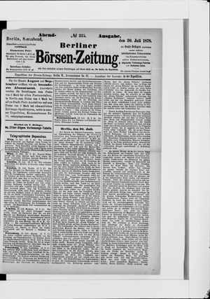 Berliner Börsen-Zeitung vom 20.07.1878