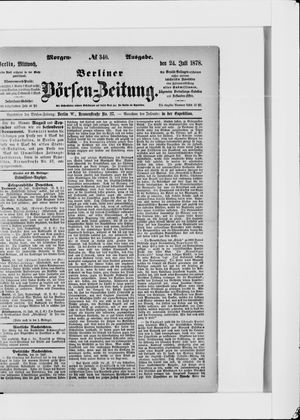 Berliner Börsen-Zeitung vom 24.07.1878