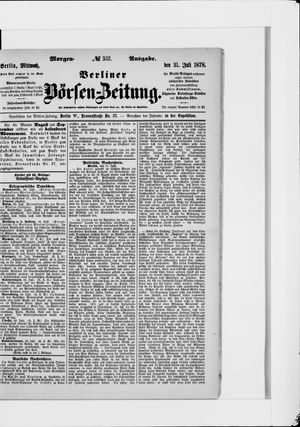 Berliner Börsen-Zeitung vom 31.07.1878