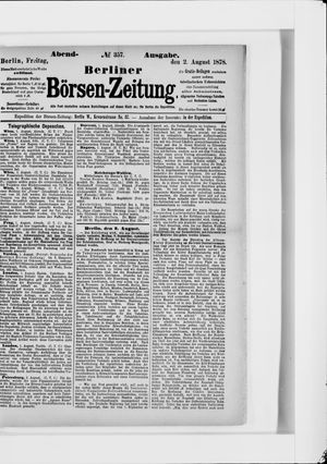 Berliner Börsen-Zeitung vom 02.08.1878