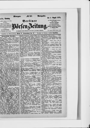 Berliner Börsen-Zeitung on Aug 4, 1878