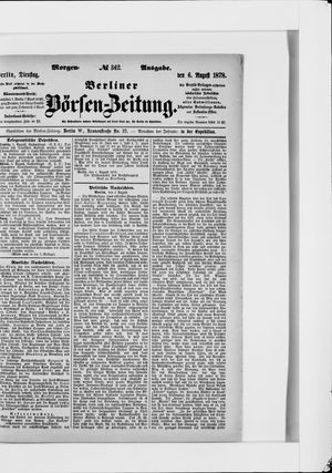 Berliner Börsen-Zeitung vom 06.08.1878