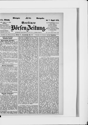 Berliner Börsen-Zeitung vom 07.08.1878