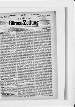 Berliner Börsen-Zeitung on Aug 7, 1878