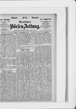 Berliner Börsen-Zeitung on Aug 8, 1878