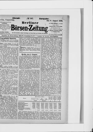Berliner Börsen-Zeitung on Aug 8, 1878