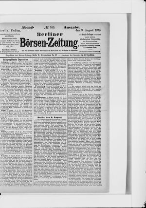 Berliner Börsen-Zeitung vom 09.08.1878