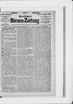 Berliner Börsen-Zeitung vom 13.08.1878