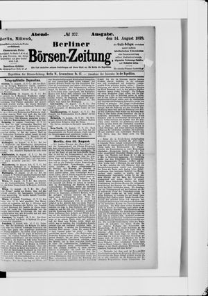 Berliner Börsen-Zeitung vom 14.08.1878