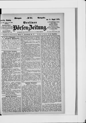 Berliner Börsen-Zeitung vom 18.08.1878