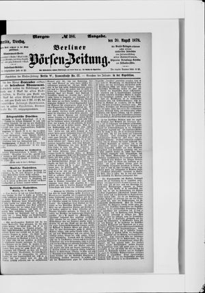 Berliner Börsen-Zeitung vom 20.08.1878
