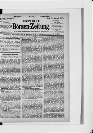 Berliner Börsen-Zeitung vom 21.08.1878