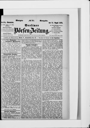 Berliner Börsen-Zeitung vom 24.08.1878
