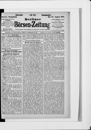 Berliner Börsen-Zeitung on Aug 24, 1878