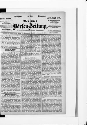 Berliner Börsen-Zeitung vom 28.08.1878