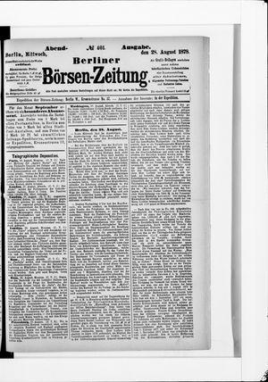 Berliner Börsen-Zeitung vom 28.08.1878