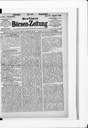 Berliner Börsen-Zeitung on Aug 29, 1878