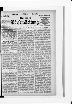 Berliner Börsen-Zeitung vom 30.08.1878