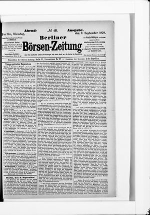 Berliner Börsen-Zeitung on Sep 3, 1878