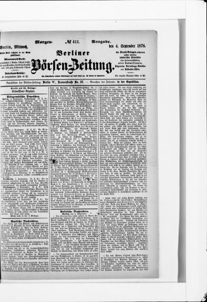 Berliner Börsen-Zeitung on Sep 4, 1878