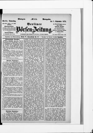 Berliner Börsen-Zeitung vom 05.09.1878