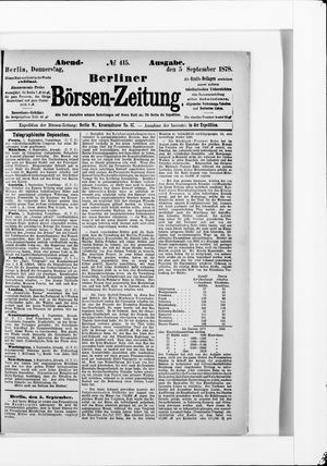 Berliner Börsen-Zeitung on Sep 5, 1878