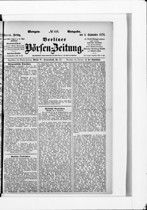 Berliner Börsen-Zeitung vom 06.09.1878