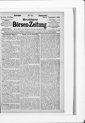 Berliner Börsen-Zeitung vom 06.09.1878