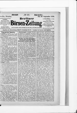 Berliner Börsen-Zeitung vom 10.09.1878