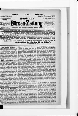 Berliner Börsen-Zeitung vom 18.09.1878
