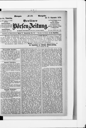 Berliner Börsen-Zeitung on Sep 19, 1878