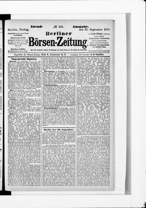 Berliner Börsen-Zeitung on Sep 20, 1878