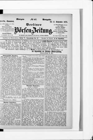 Berliner Börsen-Zeitung on Sep 21, 1878
